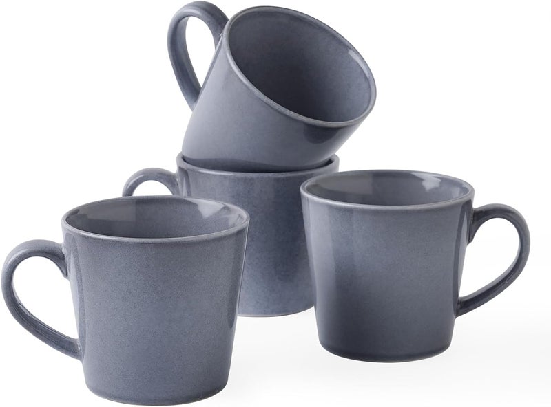 famiware Coffee Mug Set of 4 Annecy 14 oz Ceramic Reusable Cups Set with Handle Microwavable and Dishwasherable Stoneware Drinkware Set for Tea Milk Water Misty Blue - Image 1