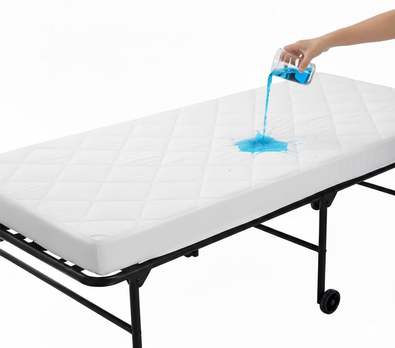 Quilted Cot Size Cotton Top Camp Mattress Pad, 30" X 75" X 10"