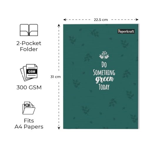 Paperkraft Paper Folder | Double Pocket | 31.0 cm x 22.5 cm | Pack of 4 - Image 4