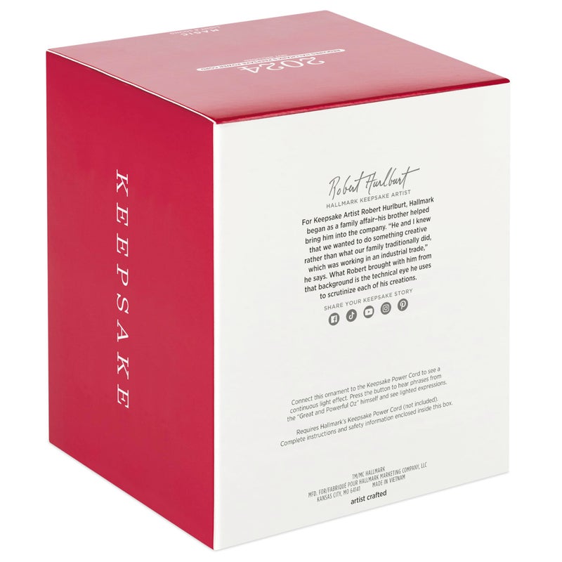 Hallmark Keepsake Hallmark Themsake Christmas Ornament 2024 The Wizard of Oz The Great and الأقوياء مع هدايا الأفلام الخفيفة والصوتية - Image 4