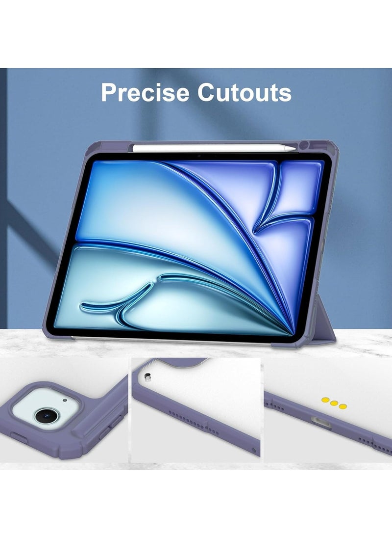 general iPad Air 13 Inch (M2) 2024 Case, Smart Slim Folio Stand Auto Sleep/Wake Cover, with Pencil Slot, Clear Transparent Back Shell for iPad Air 13 Inch - Image 4