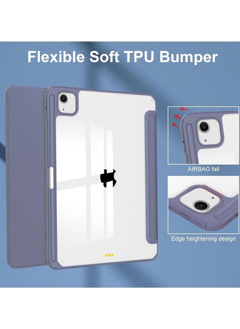 general iPad Air 13 Inch (M2) 2024 Case, Smart Slim Folio Stand Auto Sleep/Wake Cover, with Pencil Slot, Clear Transparent Back Shell for iPad Air 13 Inch - Image 5