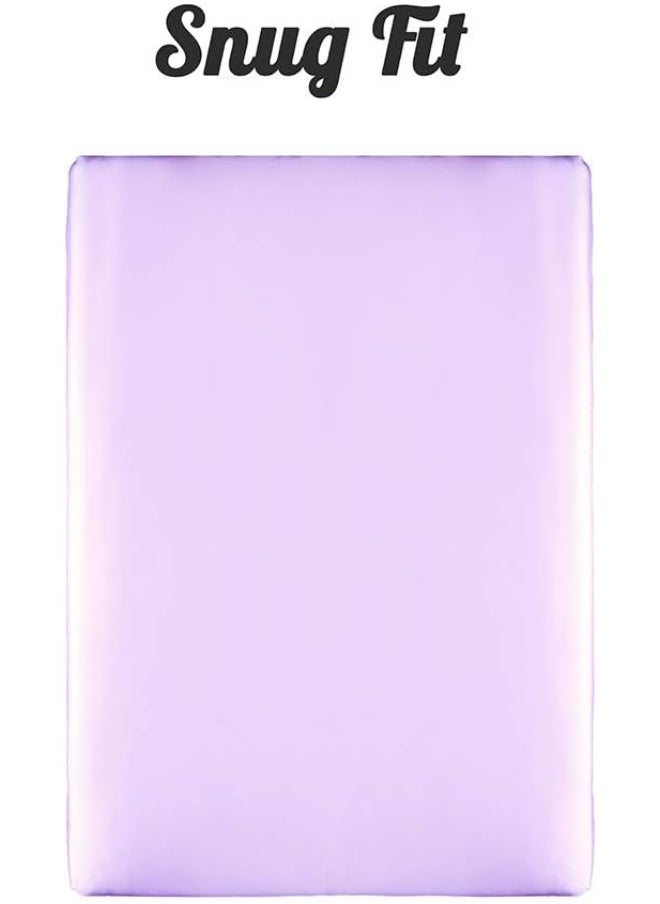 Pro Goleem Pro Goleem Satin Pack n Play Playard Sheet Great for Baby Hair Soft Silk Feeling 27x39 Inch Fitted Portable Mini Crib Sheet Playard Mattress Cover for Girls Lavender  - Image 5