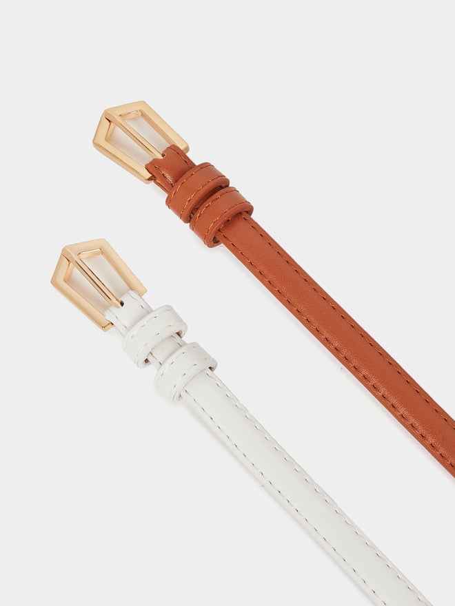 Styli Styli Set of 2 - Solid Narrow Belt with Tang Closure  - Image 4