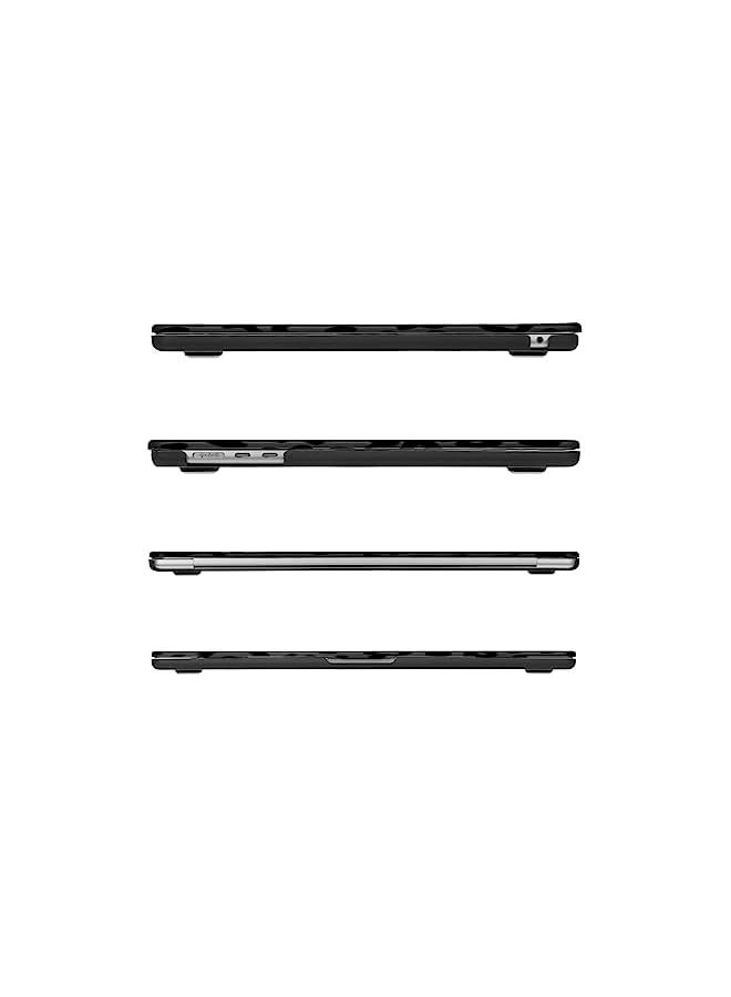 Mosiso Compatible with MacBook Air 15 inch Case 2024 2023 2022 M3 A3114 A2941 M2 Chip with Touch ID, Plastic Leopard Grain Hard Shell Case & Keyboard Cover & Screen Protector, Black - Image 4