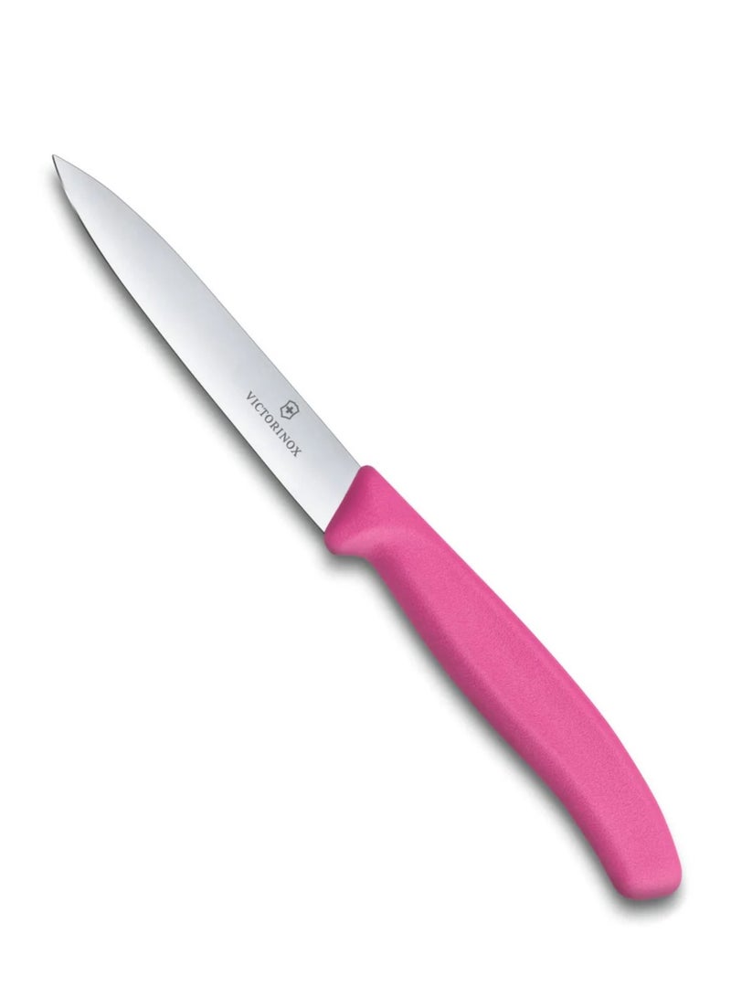VICTORINOX KITCHEN Victorinox Swiss Classic Paring 4" straight Spear Point Blade 5/8" Width at Handle Pink  - Image 1