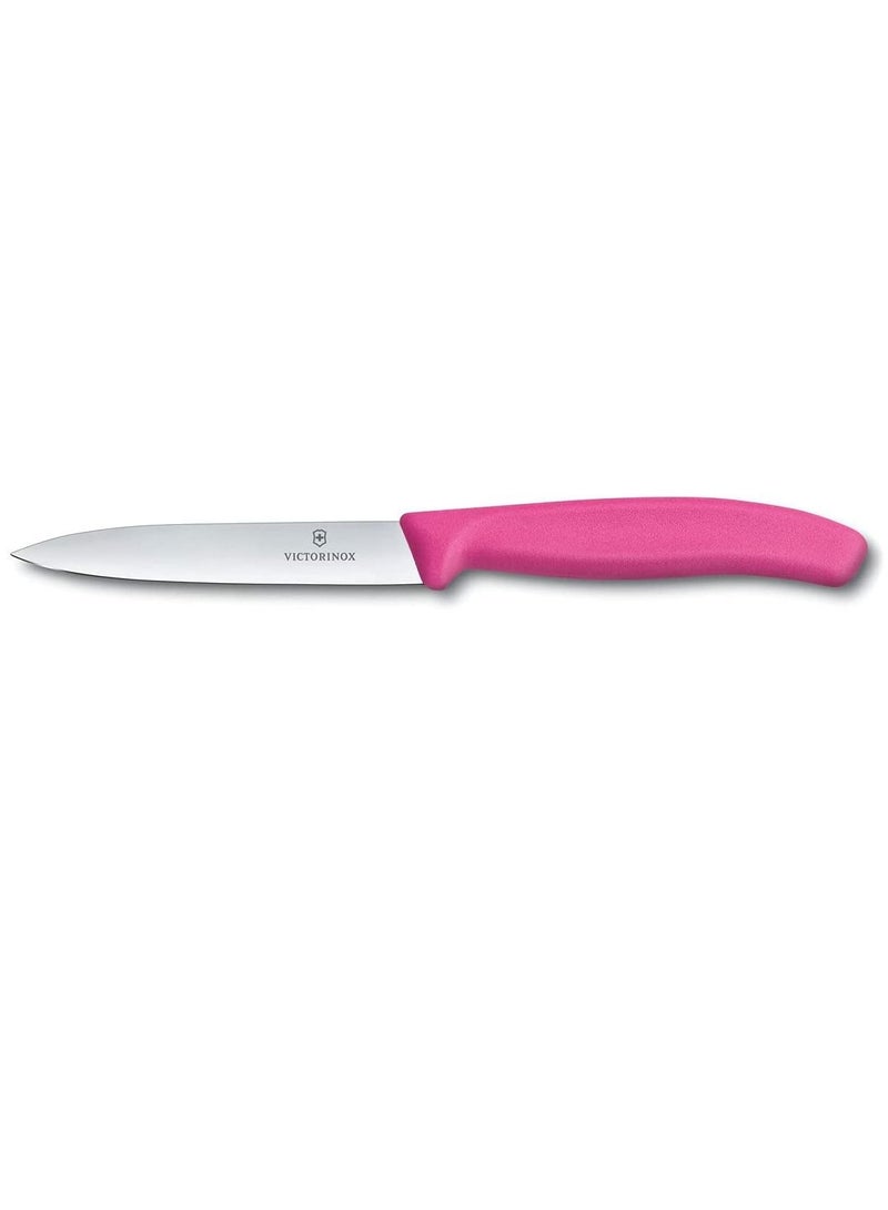 VICTORINOX KITCHEN Victorinox Swiss Classic Paring 4" straight Spear Point Blade 5/8" Width at Handle Pink  - Image 2