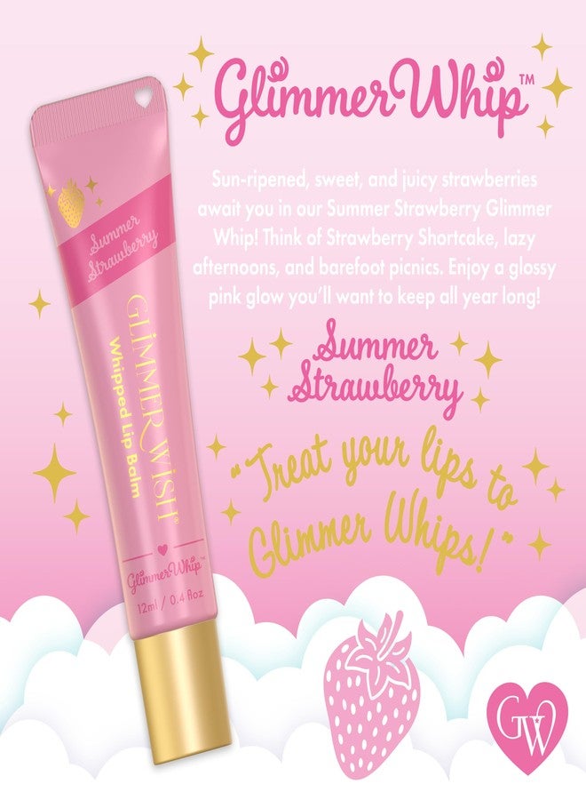Glimmer Wish Glimmer Whip Hydrating Lip Balm, Whipped Lip Butter Treatment with Organic Nourishing Oils and Butters, Vegan and Cruelty Free Lip Moisturizer for Soft Lips (Summer Strawberry - Image 2