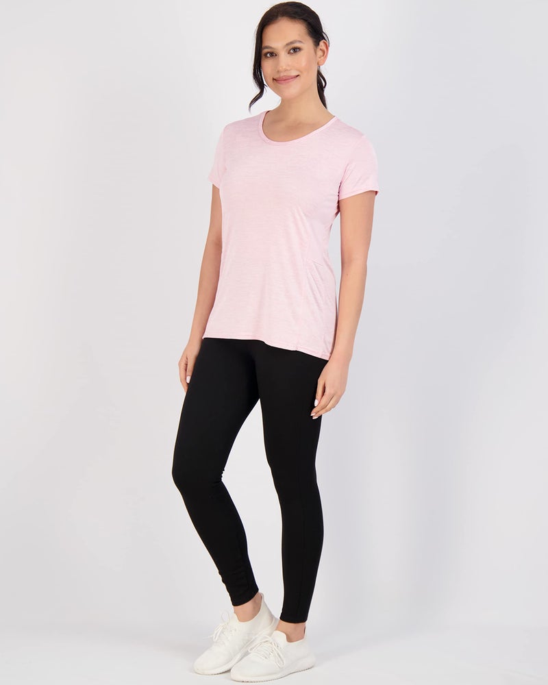 REALESSENTIALS Real Essentials Womens Quick Dry Fit Dri Fit Active Wear Yoga Workout Athletic Tops Running Gym Exercise Ladies Short Sleeve Crew Scoop Neck Moisture Wicking Tees T-Shirt, Set 16, XL, Pack of 5 - Image 4
