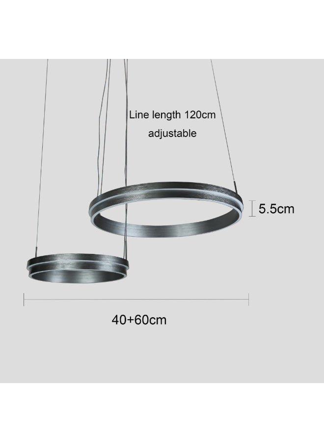 Hummer Modern gray two-ring hanger with 3 lights, 135 watts  - Image 1