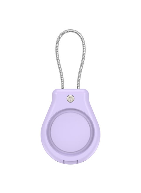 Safety Lock Metal Rope Protective Cover Suitable For Apple Airtag Protective Cover Locator Anti-loss Device Three-proof Full Package-Color:Violet-Applicable Models:Suitable For Apple Airtag Protective Case