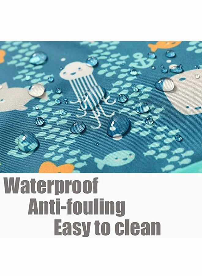 SOLARAE 4 Pack Baby Bibs Unisex Waterproof Bib, Washable Feeding Bibs, Weaning Bibs, Absorbent Drooling Bibs, for Boys Girls Toddle Infant 6-24 Months, Stain and Odor Resistant - Image 2