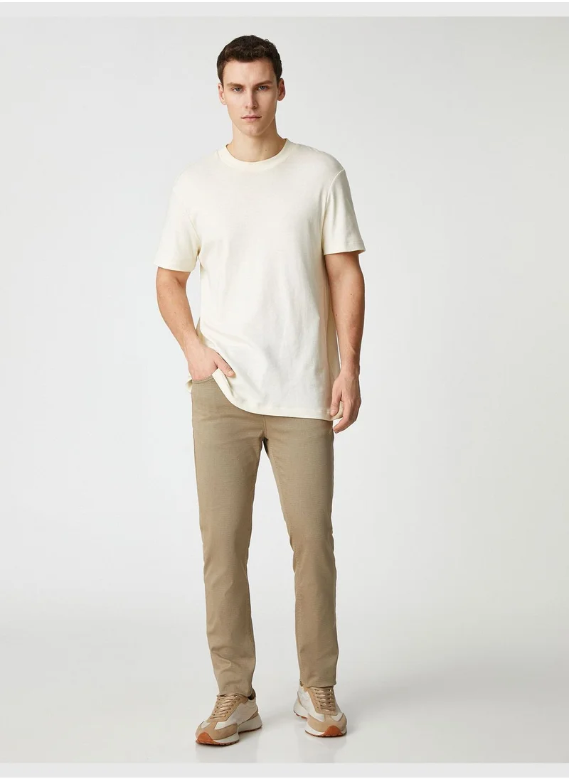 كوتون Canvas Trousers 5 Pocket Detailed Buttoned