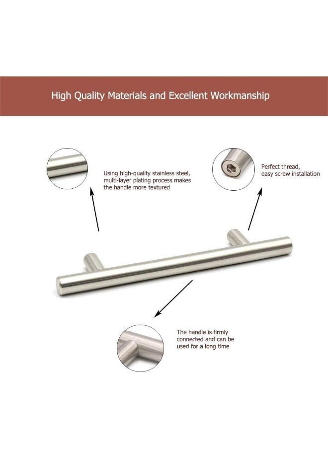 Royal Apex Royal Apex Stainless Steel Kitchen Cabinet Drawer T-Bar Cabinet & Furniture Pull Cabinet Door Handles and Pulls Cabinet Knobs Brushed Nickel  - Image 3