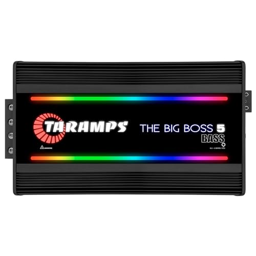 Taramp's Taramps The Big Boss 5 Bass Black Monoblock RGB Effects 0.5~2 Ohms 5000 Watts Rms Multi-Impedance Digital Amplifier Car Audio System, LED Monitor Indicator, Class D, Crossover, 5k amp, Great for Subs - Image 1