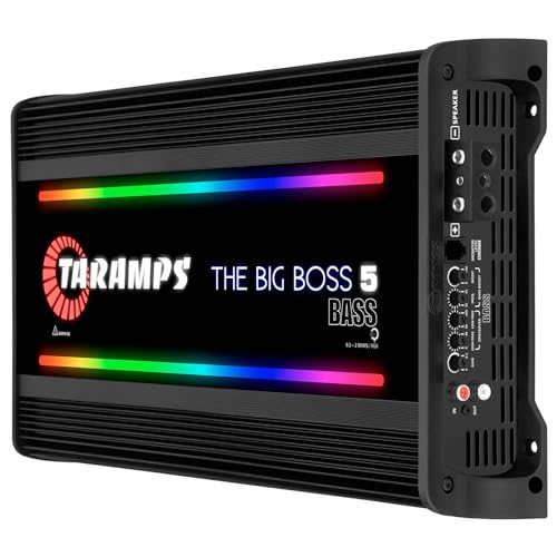 Taramp's Taramps The Big Boss 5 Bass Black Monoblock RGB Effects 0.5~2 Ohms 5000 Watts Rms Multi-Impedance Digital Amplifier Car Audio System, LED Monitor Indicator, Class D, Crossover, 5k amp, Great for Subs - Image 2