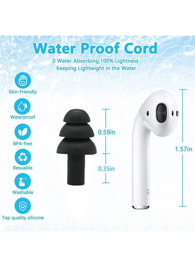 YilulvDeng 4Pairs Ear Plugs for Sleeping,Soft Silicone Earplugs Noise Cancelling,Black Earplug for Swimming Snoring Concerts Shooting Airplanes. - Image 2