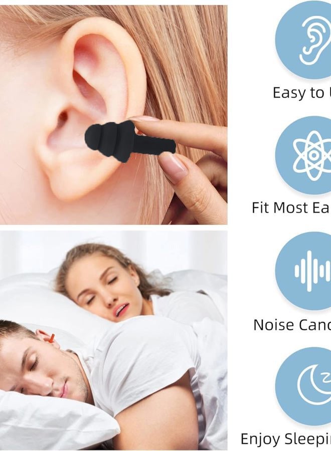 YilulvDeng 4Pairs Ear Plugs for Sleeping,Soft Silicone Earplugs Noise Cancelling,Black Earplug for Swimming Snoring Concerts Shooting Airplanes. - Image 5