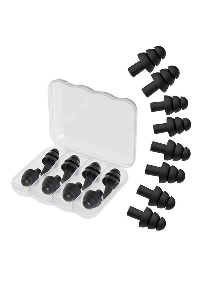 YilulvDeng 4Pairs Ear Plugs for Sleeping,Soft Silicone Earplugs Noise Cancelling,Black Earplug for Swimming Snoring Concerts Shooting Airplanes. - Image 1