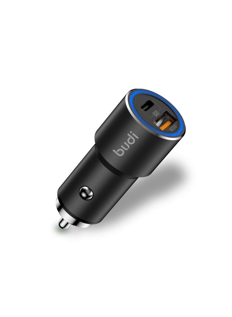 budi Car Fast Charger with Type C Charging Port 36W PD 18W Quick Charge 3.0 Compatible with iPhone/Samsung/MI/Oppo/Vivo/Tablets, Black  - Image 1