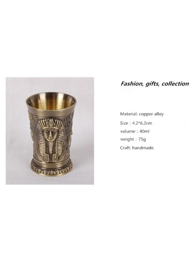 ماركة غير محددة كأس شوت الفرعون المصري معدني - ذهبي  - Image 4