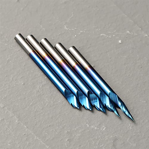 Genmitsu 5PCS V-Groove CNC Router Bits, Degree 20/30/45/60, 1/8'' Shank Nano Blue Coating End Mills, for Wood Carving Milling, VG05B - Image 5