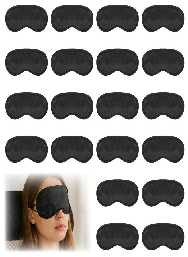 Bremorou 20Pcs Eye Mask Sleep Masks Bulk Blindfolds for Party Games with Adjustable Strap and Nose Pad for Women Men Kids, Black Blindfold for Kids - Image 1