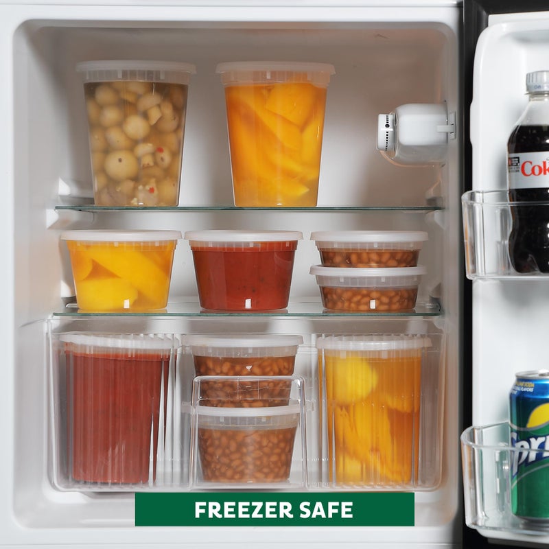 Freshware Food Storage Containers [50 Set] 25 oz Plastic Deli Containers with Lids, Slime, Soup, Meal Prep Containers, BPA Free, Stackable, Leakproof, Microwave, Dishwasher and Freezer Safe - Image 3