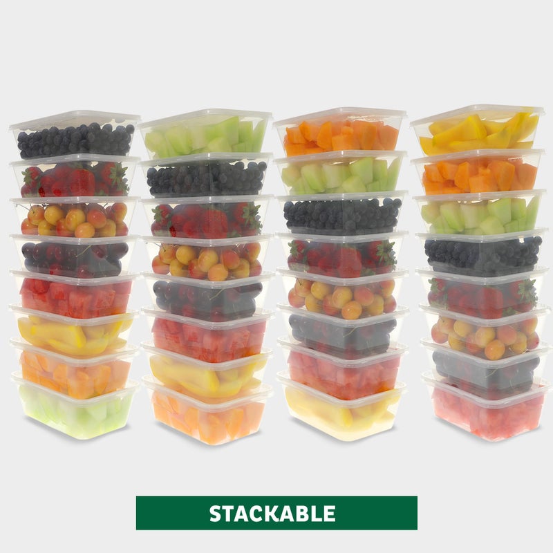 Freshware Food Storage Containers [50 Set] 25 oz Plastic Deli Containers with Lids, Slime, Soup, Meal Prep Containers, BPA Free, Stackable, Leakproof, Microwave, Dishwasher and Freezer Safe - Image 2