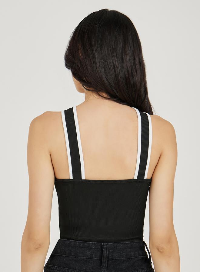 Take Two Ribbed Crisscross Halter Neck Crop Cami - Image 4