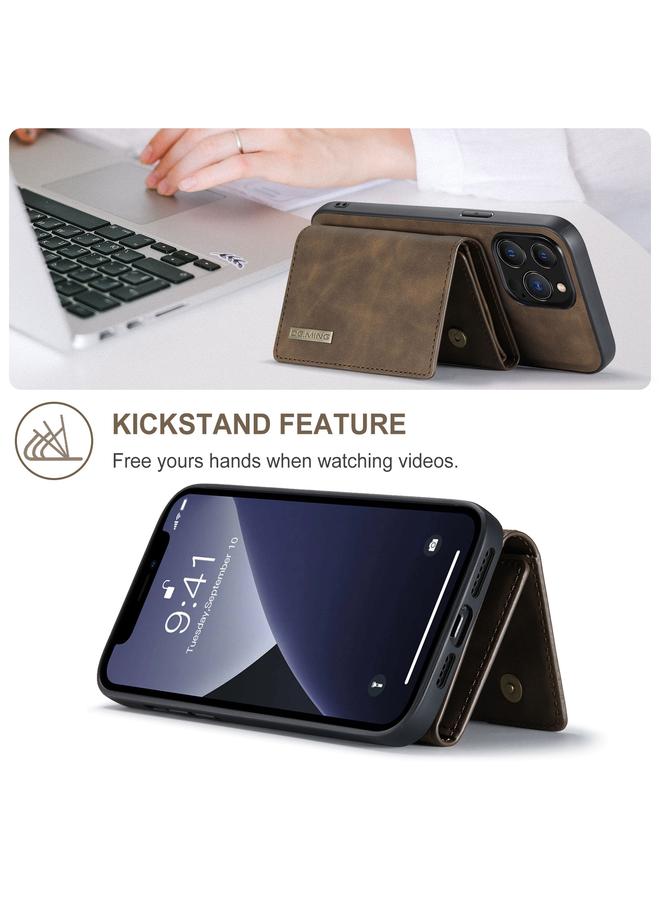 Dg مينغ جراب لهاتف iPhone 13 Pro Max M1 Series 3-fold Multi Card Wallet جراب مقاوم للصدمات مع وظيفة الحامل - Image 3