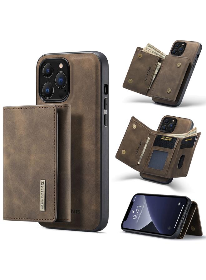 Dg مينغ جراب لهاتف iPhone 13 Pro Max M1 Series 3-fold Multi Card Wallet جراب مقاوم للصدمات مع وظيفة الحامل - Image 1