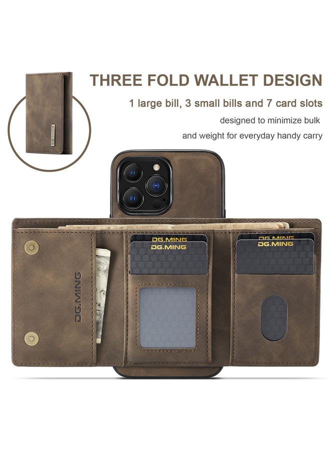 Dg مينغ جراب لهاتف iPhone 13 Pro Max M1 Series 3-fold Multi Card Wallet جراب مقاوم للصدمات مع وظيفة الحامل - Image 2