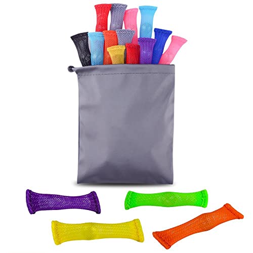 AUSTOR 20 Pieces Fidget Toys Relieve Stress Increase Focus Sensory Marble and Mesh Fidgets with ADHD ADD OCD Autism, 10 Colors - Image 2