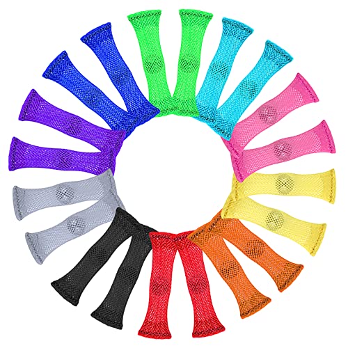 AUSTOR 20 Pieces Fidget Toys Relieve Stress Increase Focus Sensory Marble and Mesh Fidgets with ADHD ADD OCD Autism, 10 Colors - Image 1