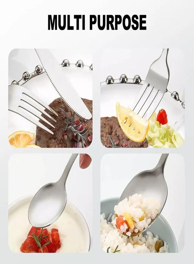 VibeZone Stainless Steel Cutlery Set with Elegant Design, Rustproof and Dishwasher Safe, Perfect for Home, Restaurant, and Outdoor Use Set 4 - Image 2