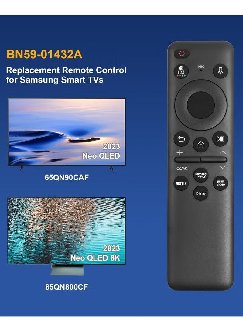 Newest BN59-01432A Solar Voice Replacement Remote for Samsung Neo QLED 8K HDR Smart TVs – Eco-Friendly Rechargeable Remote with Voice Control & 4 Shortcut Buttons – Universal Smart TV Remote Compatible with Select Samsung Models – Black  - Image 2
