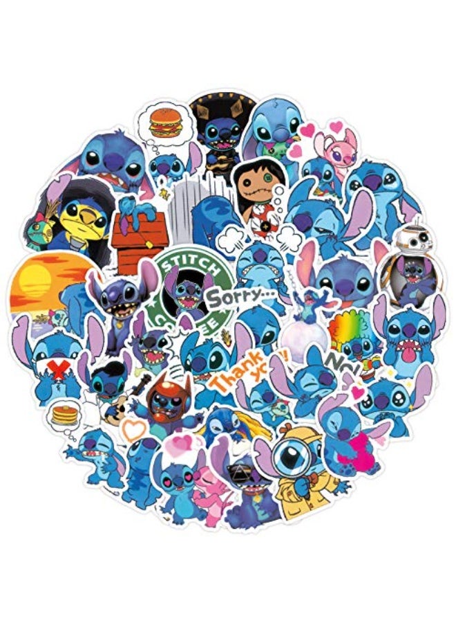 100 Pieces Stitch Stickers Stitch for Laptop Water Bottle Luggage Snowboard Bicycle Skateboard Decal for Kids Teenagers Stickers for Adults - Image 1