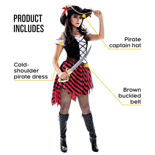 Morph Pirate Costume Women, Womens Pirate Costume, Pirates Dress Women, Womens Halloween Costumes, Women's Halloween Costumes, Large - Image 2