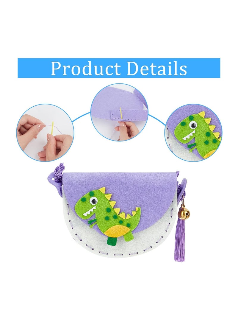 Y&D DIY Animal Theme Handmade bags, Sew Your Own Purses, Nonwoven Craft Sewing Play Gift, Beginners Kit for Kids with Safety Needle  - Image 3