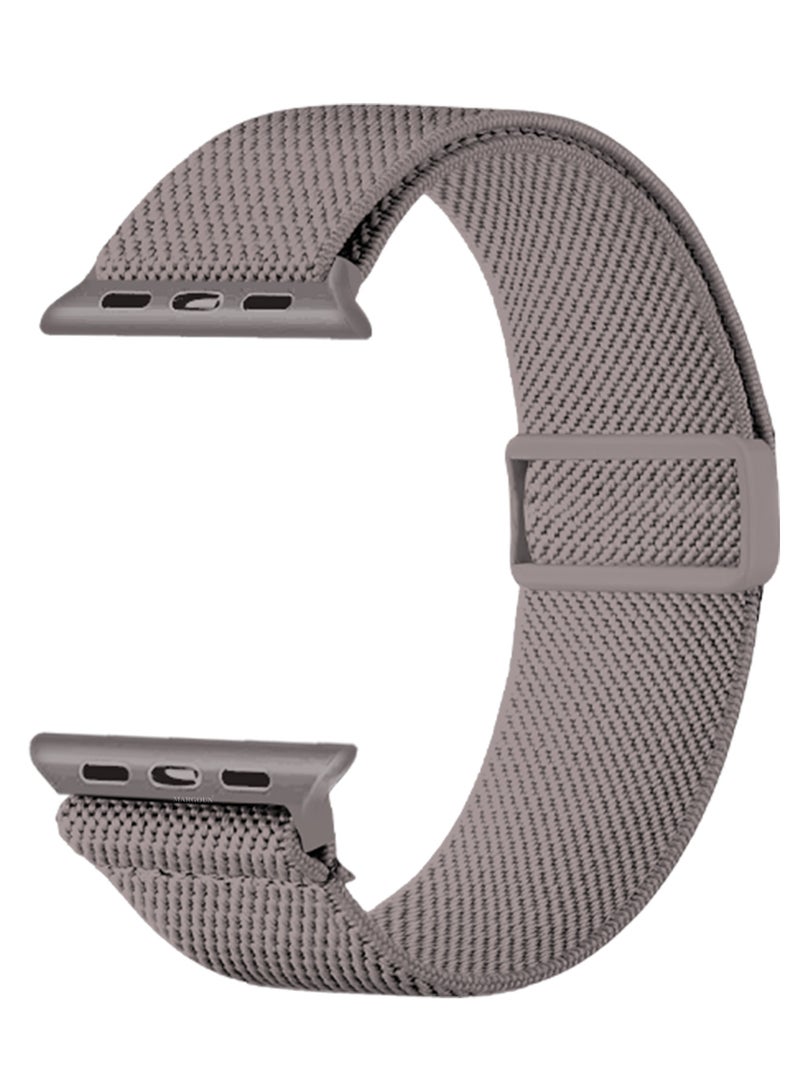 CATANES Magnetic Clasp Band for Apple Watch 49mm 45mm 44mm 42mm (Series 1-3), Nylon Elastic Stretchy Strap Compatible with iWatch Series Ultra 10-1 - Mauve Brown - Image 1