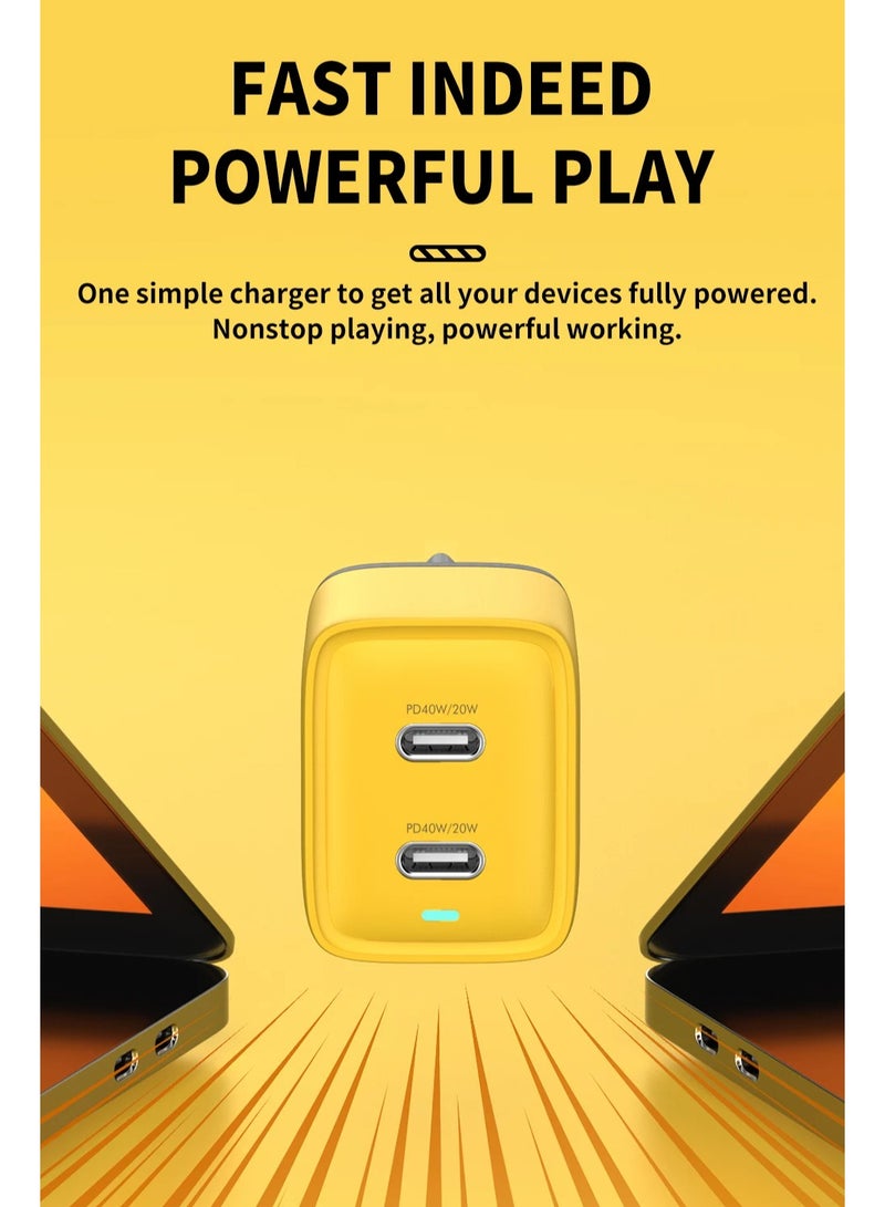 Wekome WP-U128 40W Dual-Port Fast Charger – Compact, Efficient, and Stylish