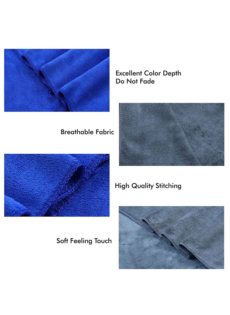 Fabienne 2-Piece Microfiber Gym Towel/Hand Towel/Face Towel/Car Cleaning Towel 50x90 cm Sky Blue/Purple  - Image 4