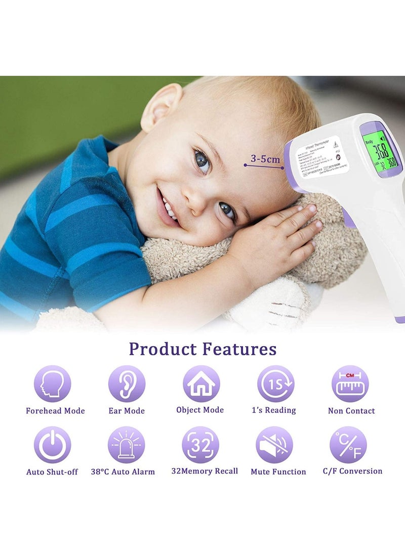 آيك ميزان حرارة رقمي متعدد الوظائف بالأشعة تحت الحمراء – قياس سريع ودقيق بدون تلامس للأطفال والبالغين - Image 2