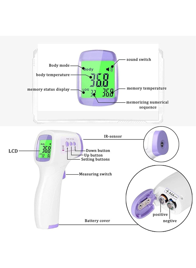 آيك ميزان حرارة رقمي متعدد الوظائف بالأشعة تحت الحمراء – قياس سريع ودقيق بدون تلامس للأطفال والبالغين - Image 5
