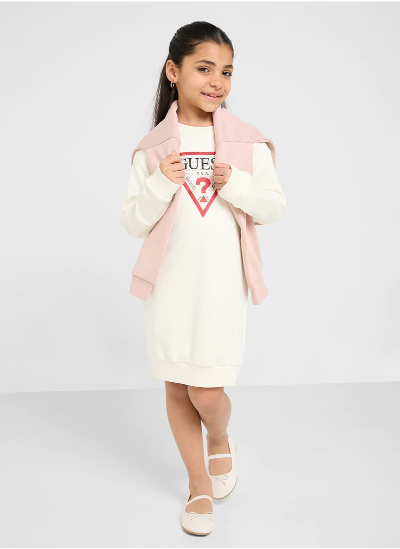 GUESS Kids French Terry Long Sleeve Dress