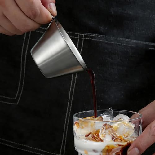 squishy 2 Pcs Espresso Cup, 100ml Stainless Steel Measuring Cups for Kitchen, Precise Measurement Tool for Coffee and Oils, Barista Essentials - Image 5