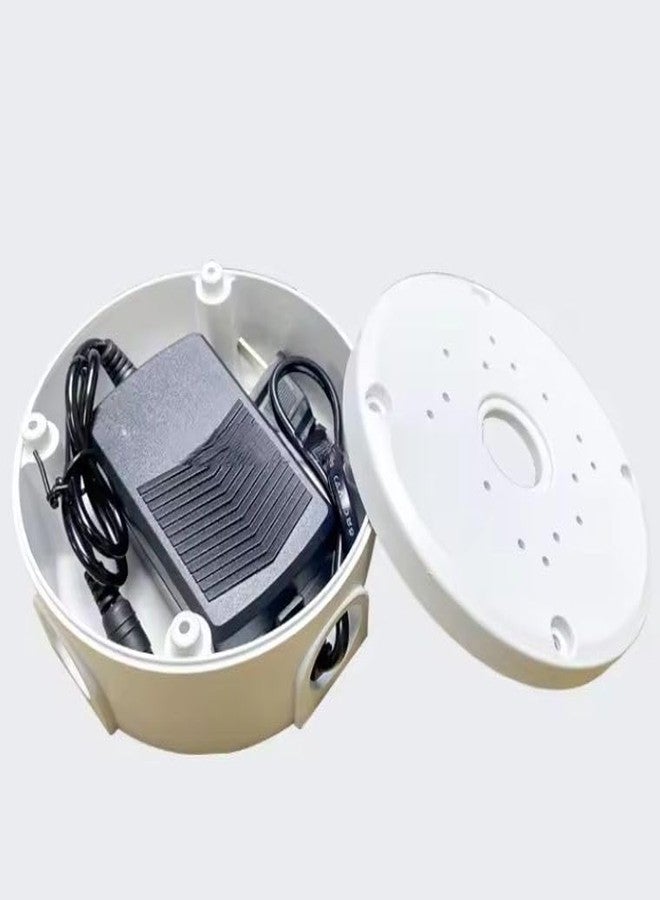 MAXXION 5x5” Round Waterproof PVC Junction Box for CCTV Camera, Heavy Duty Outdoor Electrical Enclosure, 3 Entry Inlets, Wire Protection - Pack of 2 - Image 5