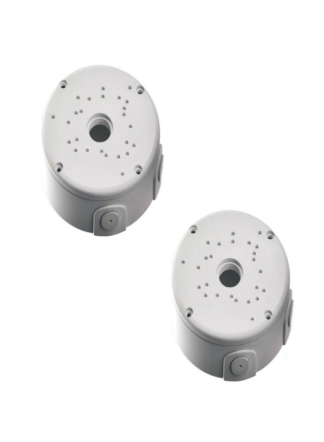 MAXXION 5x5” Round Waterproof PVC Junction Box for CCTV Camera, Heavy Duty Outdoor Electrical Enclosure, 3 Entry Inlets, Wire Protection - Pack of 2 - Image 1
