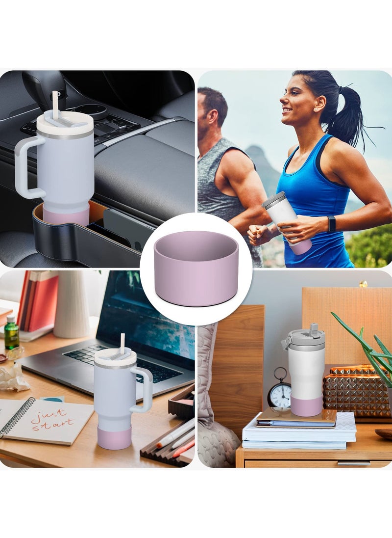RTYY - 2 pack Silicone Boot For Stanley Quencher Tumbler 30 oz 40 oz, Bottom Boot for Stanley IceFlow Flip 30 20 oz, Protector Sleeve for Water Bottle 12-24oz (Purple) - Image 1